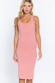  Racerback Sleeveless Midi Dress